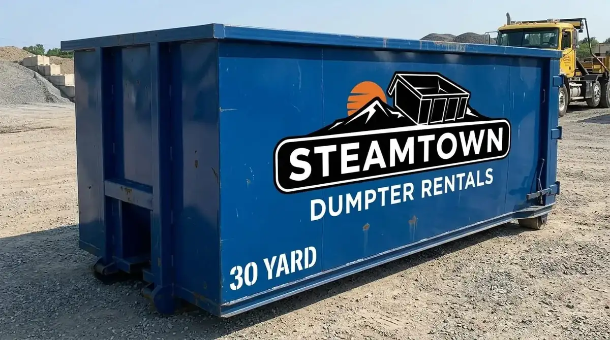 Roll-off dumpster delivery to Moosic, PA by Steamtown Dumpster Rental